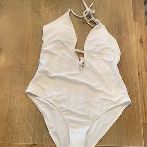 WHITE ONE PIECE SWIM